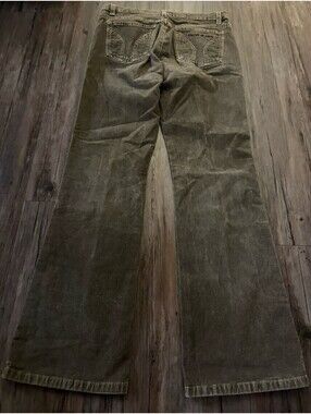 DKNY Y2K Low Rise Corduroy Flare Pants Olive Green 30x30